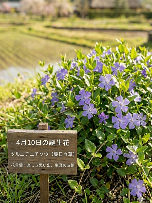 【5月】つるのこ0055 🌸4月10日の誕生花：ツルニチニチソウ（蔓日々草）🌸蔓（つる）を