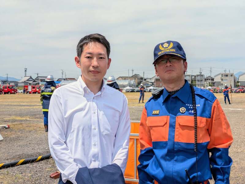 岐阜市北消防団の特別点検へ方県消防団分団長や島消防団の皆様の勇姿。のサムネイル