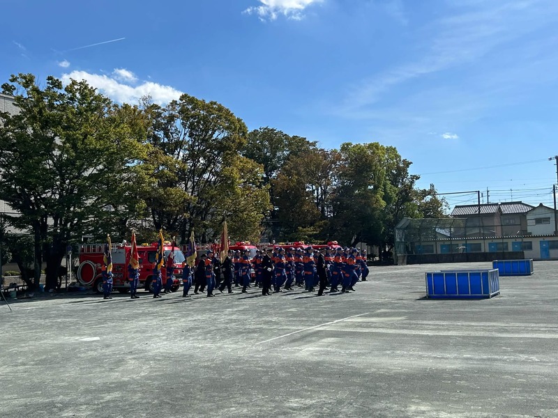 【消防団観閲式🚒】知立中学校の校庭で、知立市消防団の観閲式が執り行われていました。のサムネイル